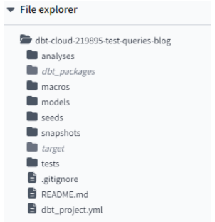 DBT Project Structure